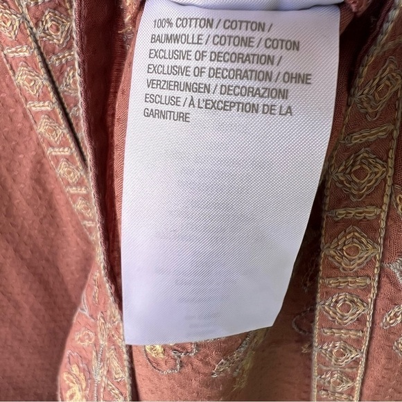 LOGO Lori Goldstein Boho Embroidered Jacket Mauve Size XL Hook Eye Closure NWT - Picture 9 of 9